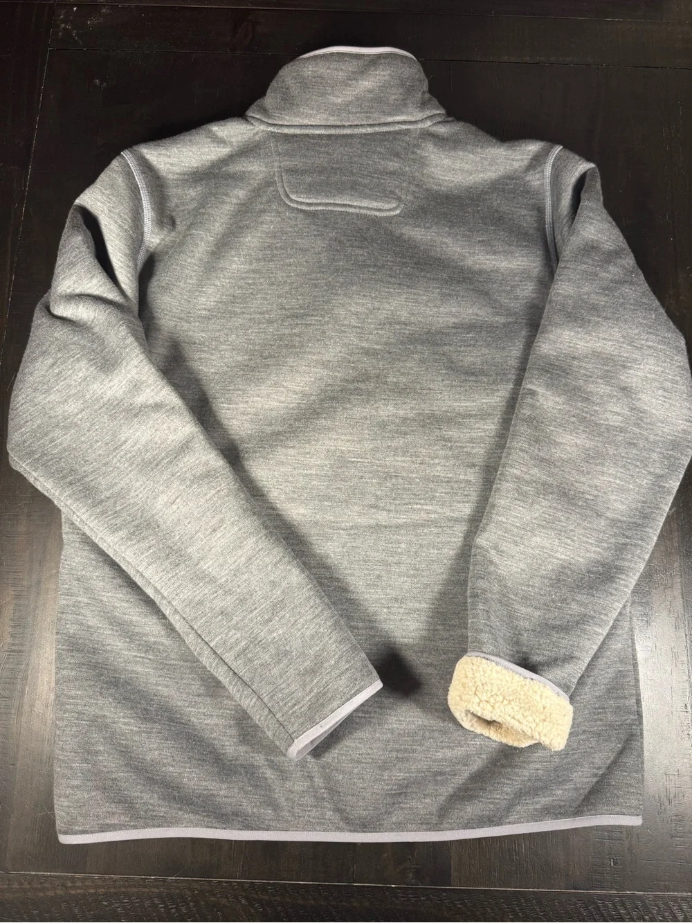 The North Face Sherpa Lined Gray Snap‑Placket Fleece Pullover Medium